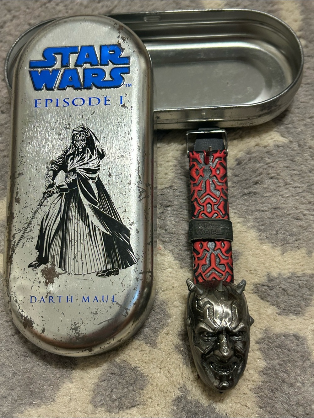 Star Wars Red and Black Darth Maul Watch with Metal Face Charm